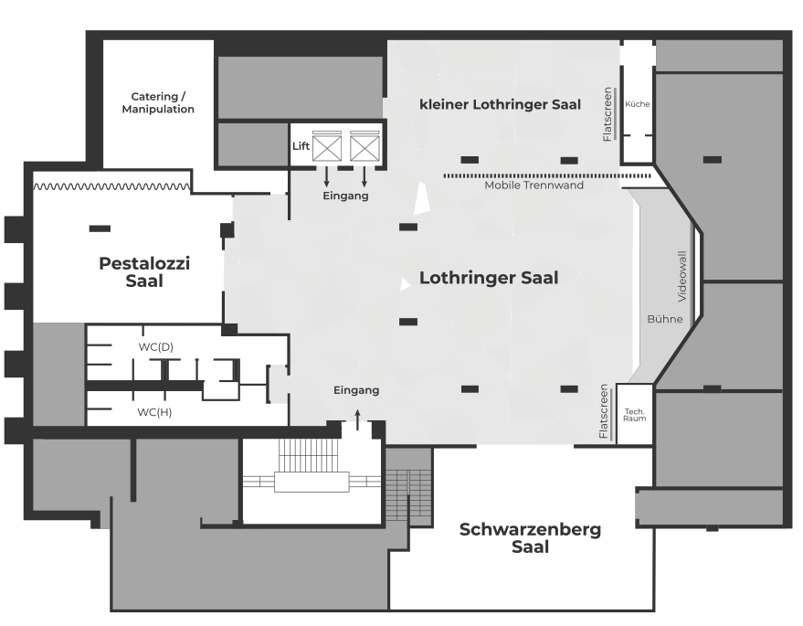 Raumplan Palais Berg Untergeschoß